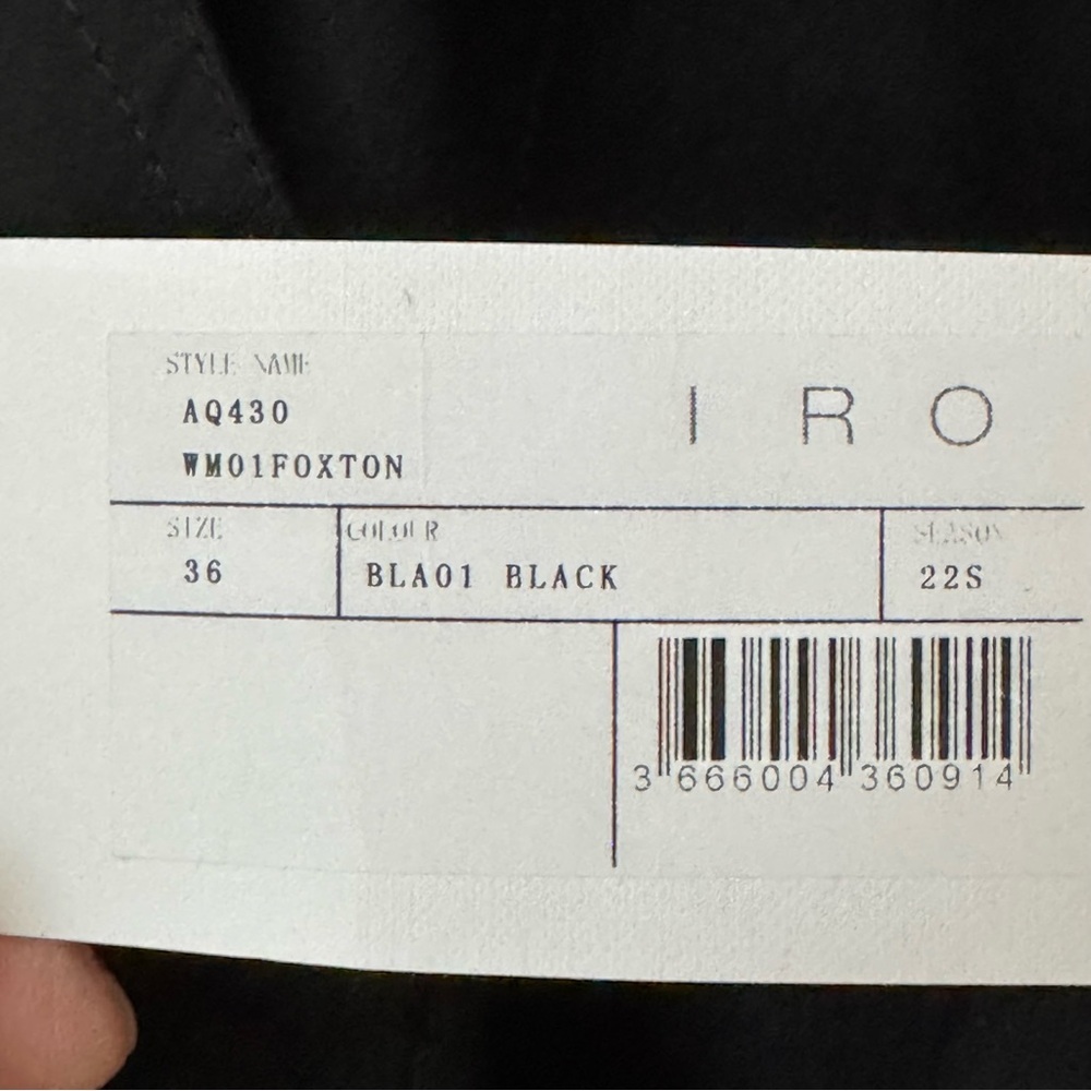 NWT IRO Foxton Long Black Trench Coat Belted Oversized 100% Cotton Poplin 36/S - Picture 4 of 15